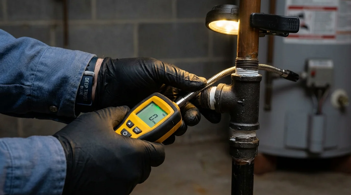 Gas leak detection with electronic sniffer by Johns Plumbing LLC in Pine Level